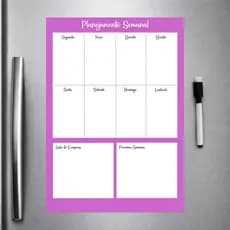 Planner Magnético para geladeira com caneta