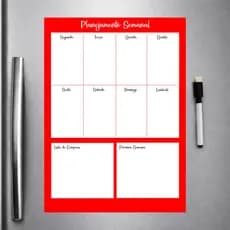 Planner Magnético para geladeira com caneta