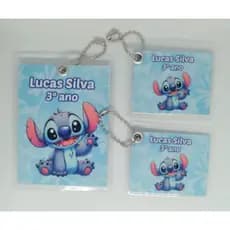Tag de Identificação Escolar Mochila Lancheira Estojo Stitch Kit com 3 unidades (fazemos qualquer tema)