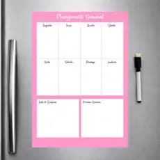 Planner Magnético para geladeira com caneta