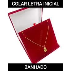 Colar Feminino Pingente Letra Inícial Colar Banhado + Pingente Letra