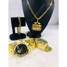 Relogio Masculino Kit De Alta Qualidade Conjunto De Corrente Pulseira Pingente Novo Modelo