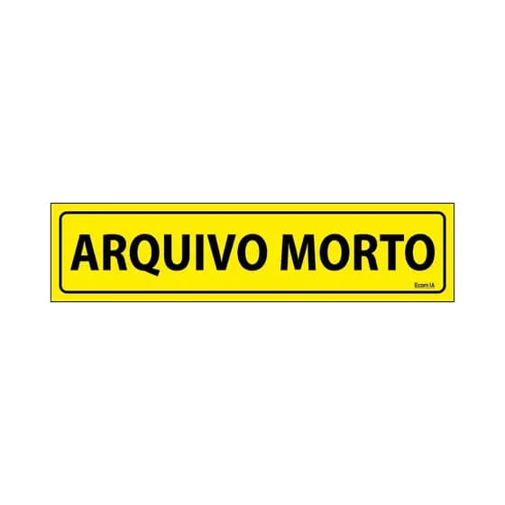 Placa De Sinalização Arquivo Morto 30x7 Ecom IA - F-974 F9e