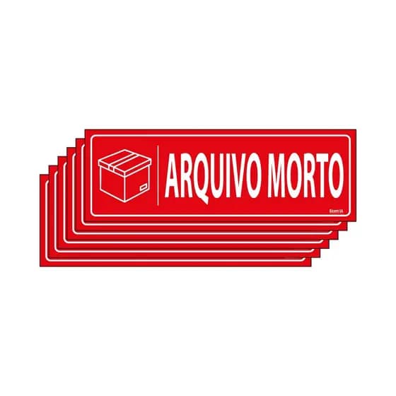 Kit 6 Placas De Sinalização Arquivo Morto 30x10 Ecom IA - I-3074 F9e