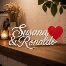 Nome Decorativo Personalizado Casal Com Coração Presente Especial Para Ambiente Aconchegante
