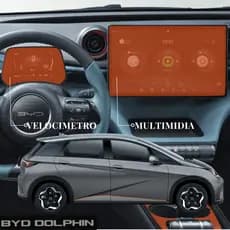Kit HD Premium Hydrogel Proteção Película BYD Dolphin Multimídia Velocímetro
