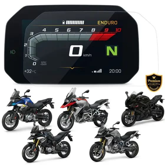 Película BMW Painel Moto GS F750 F850 R1200 R1250 RR S1000 Hydrogel HD Premium transparente