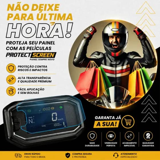 Película Proteção HD Painel Velocímetro XR 300L Tornado NXR 160 BIZ 125 XRE 190 CG 160 START.