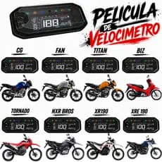 Película Painel Moto CG 160 Titan Fan Start Cargo NXR 160 Bros XRE 190 XR 300L Tornado Biz 125