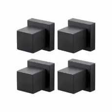 Kit 4 Acabamentos Para Registro Deca Metal Quadrado Preto Chuveiro Pressão ou Gaveta