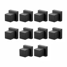 Kit 10 Acabamentos Quadrado Metal Preto Para Registro Deca Chuveiro Pressão