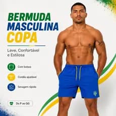BERMUDA MASCULINA  ELASTANO E POLIESTER SHORTS DRY FIT