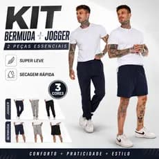 Kit Short E Calça Em Elastano Treino Academia Casual Premium