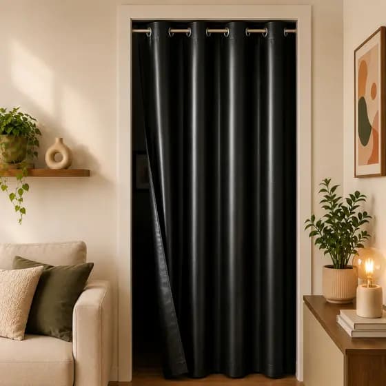 Cortina Blackout PVC 1,40 x 2,20 Longa para Porta de Quarto e Sala e Provadores