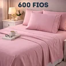 Jogo De Lençol 600 Fios Casal 3 Peças MicroPercal Ponto Palito