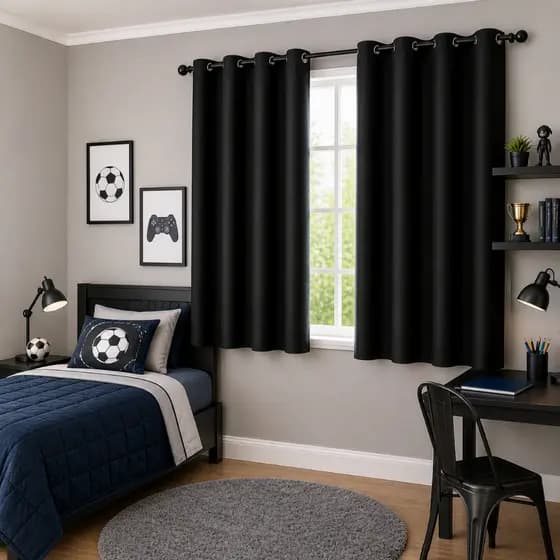 Cortina Blackout PVC 2,20x1,30 Corta Luz Ilhós Sala Quarto Promoção