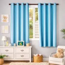 Cortina Blackout Pvc 2,20 X 1,30 para Quarto Infantil Azul Bebê
