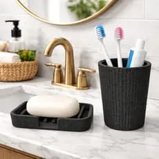 Kit Porta Escova De Dentes Pasta de Dente suporte Para Sabonete Saboneteira Organizador Banheiro Lindo e Minimalista