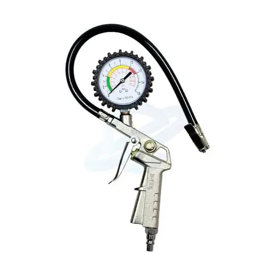 Calibrador De Pneus Pneumático Analógico Encaixe Rosca Com Manômetro 0 A 220 Lbs (psi) B-Max