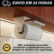 Porta Papel Toalha E Filme Alumínio Plástico Filme Fixação Sem Furadeira Premium