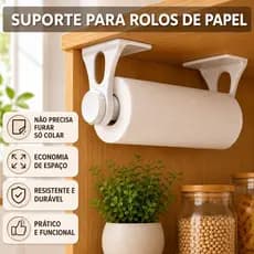 Porta Papel Toalha para Armário Basta Colar Mais Espaço Organização e Papel Sempre ao Alcance das Mãos