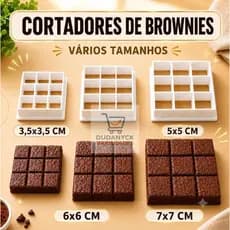 Cortador de Brownie Quadrado Profissional 3,5x3,5 5x5 6x6 7x7 Cortes Precisos e Padronizados Alta Resistência
