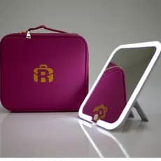 Maleta de Maquiagem Nécessaire Completa De Couro Com Espelho Led