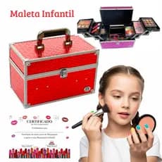 Maleta maquiagem INFANTIL completa  , VERMELHA