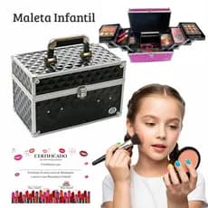 Maleta maquiagem INFANTIL completa, PRETA