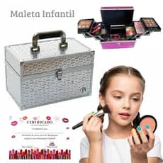 maleta maquiagem INFANTIL completa PRATA