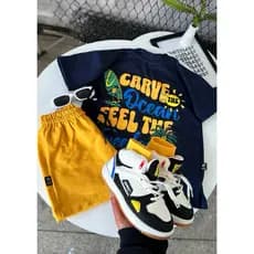 CONJUNTO masculino infantil 2 pcs OVERSIZED ENCORPADO  | conjunto marinho estampa verão