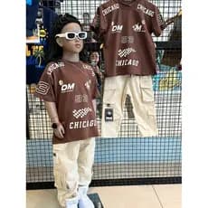 calça infantil masculina sarja cargo | Calça 04 bolsos bege