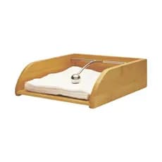 Porta Guardanapos De Papel Em Bambu Com Trava Cromada Mesa Sense Ou