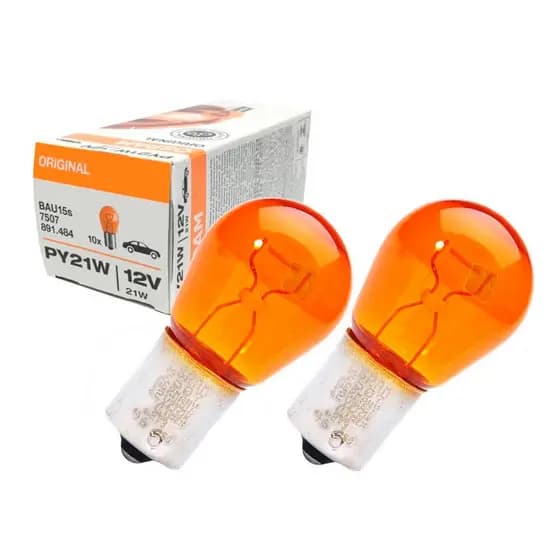 Par Lâmpadas Pisca Osram Original PY21W Automotiva 12V