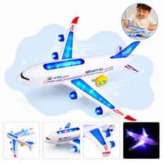Avião Brinquedo Bate Volta Infantil Com Som e Luz Led A380 Musical Airbus Jumbo Aviãozinho