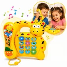 Telefone Infantil Musical Girafa Educativo Com Som Luzes Aprendizado Interativo Crianças Bebê