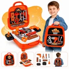 Kit Maleta De Ferramentas Infantil 22 Peças Brinquedo Construtor Educativo e Didático para Meninos