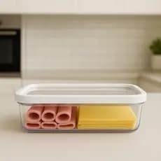 Porta Frios Pote Hermético Para Queijo Presunto Tampa Com Vedação Resistente  Empilhavel