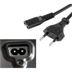 Cabo De Força Energia Bipolar Tipo 8 Universal Para Rádios Tvs  PS3 PS2 Impressora