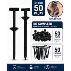 Kit 50 Abraçadeira de Nylon Presilhas Automotivas Fivela Nylon Fita Auto Travante