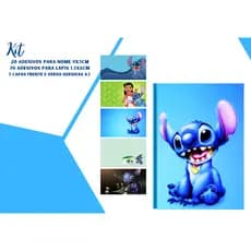 kit volta as aulas com 5 capas de caderno auto colante,20 etiquetas de nomes para caderno, 70 adesivos de lapis colacril