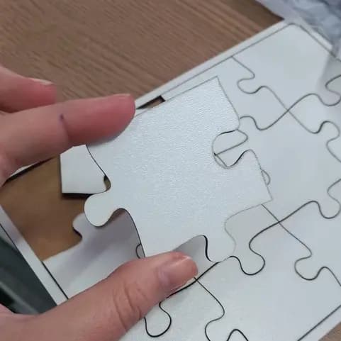 Jogo quebra-cabeças cru para sublimação C/12 peças e paspatur