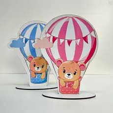 Kit 2 Displays Toten De Mesa Ursinhos no balão Aniversário/Chá revelação