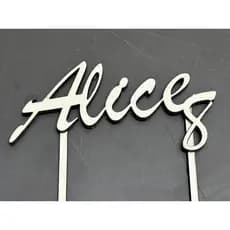 Topo de Bolo Personalizado Nome + Idade MDF branco Decoração Festa Aniversário