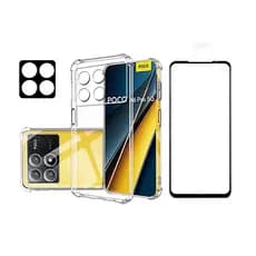 Capa Case Capinha + Película 3d Vidro + P câmera Para Poco X6 E Pro