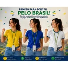 Cordão Cordinha Para Celular Brasil Verde Amarelo Universal