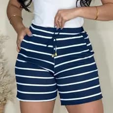 Shorts feminino crepe bermuda com bolsos premium