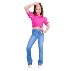 Calça jeans flare juvenil tamanho 10 ao 16