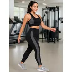 Conjunto Fitness Feminino Alcinha Calça Legging Zero Transparência