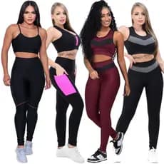 Conjunto Feminino Academia Top e Calça Leg Diversos Modelos Fitness